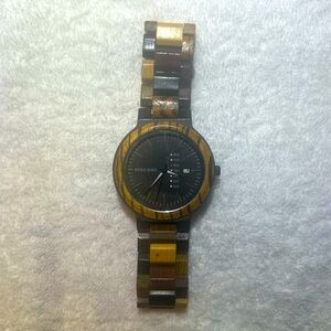 BOBO BIRD pieces of nature men’s wood  watch day date 47mm size 7.5”